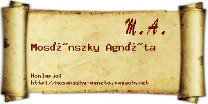 Mosánszky Agnéta névjegykártya